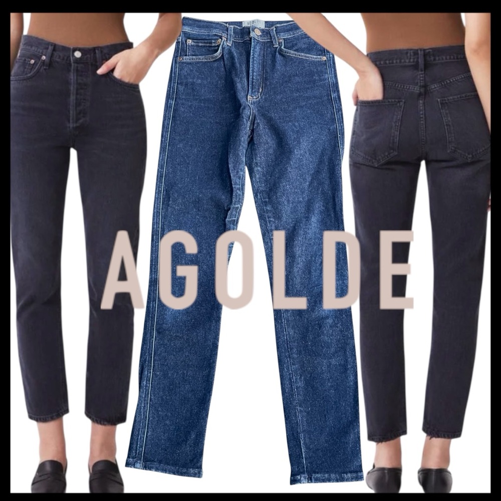 AGOLDE Riley High Rise Straight Crop Jeans (26x27)
